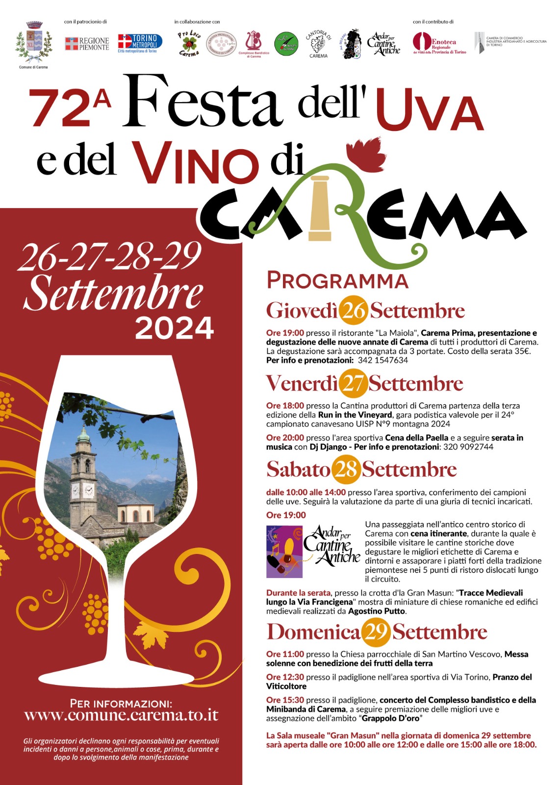 Volantino 72a festa dell'Uva e del Vino