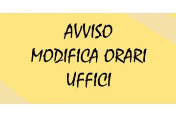 Avviso modifica orario uffici comunali